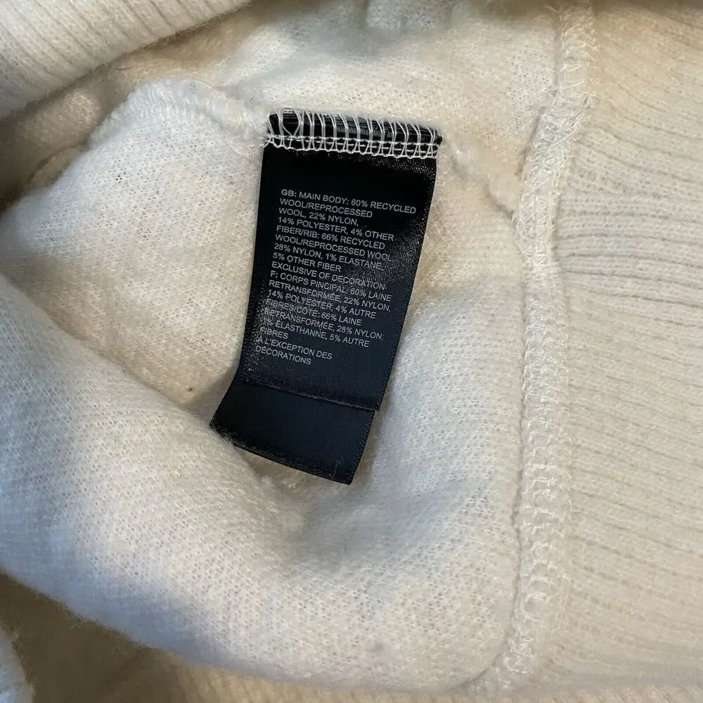The North Face Womens Wool Harrison Pullover Hoodie Sz S White Teddy Fleece - Picture 3 of 7